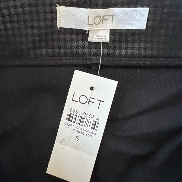 Loft NWT Houndstooth Coated Ponte Leggings, Black Multi, S - Picture 8 of 10